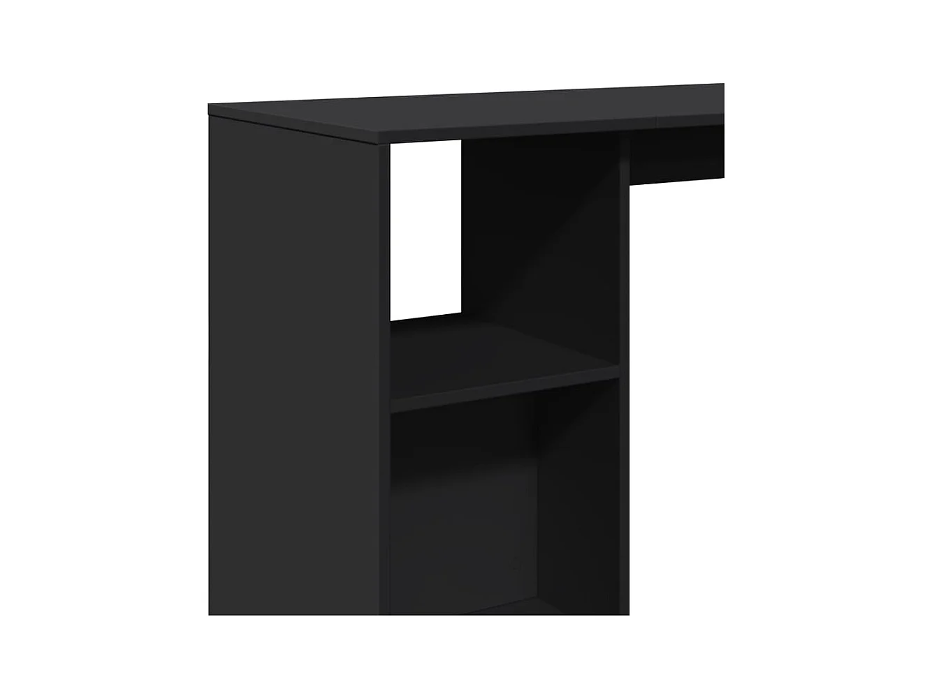 Table de bar avec étagère noir 124x46x103,5cm bois d'ingénierie