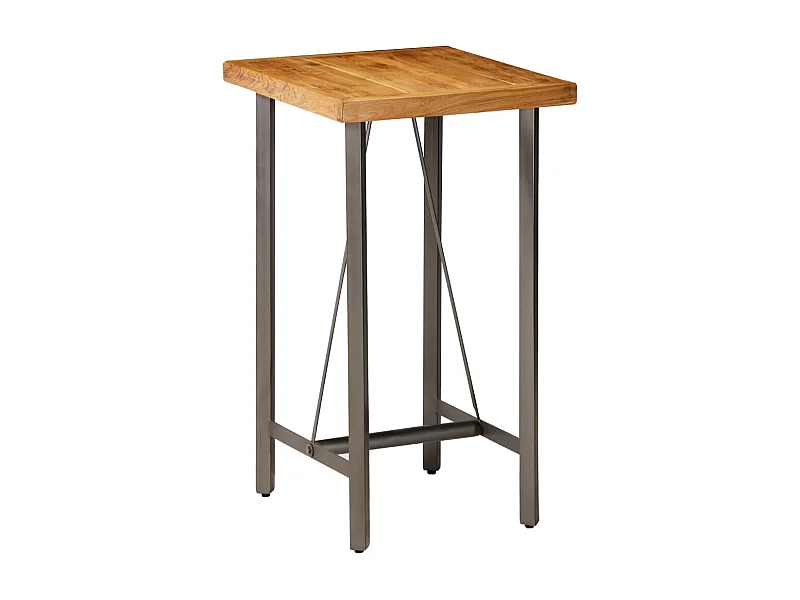 Mesa alta de bar teca maciza reciclada 60x60x107 cm