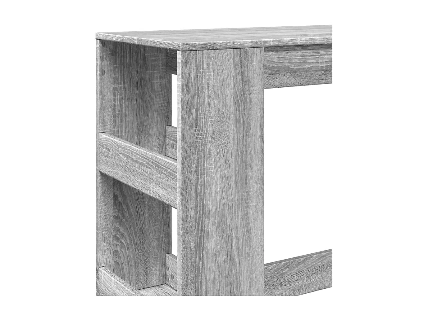 Bartafel met rekken 90x40x103,5 cm bewerkt hout grijs sonoma