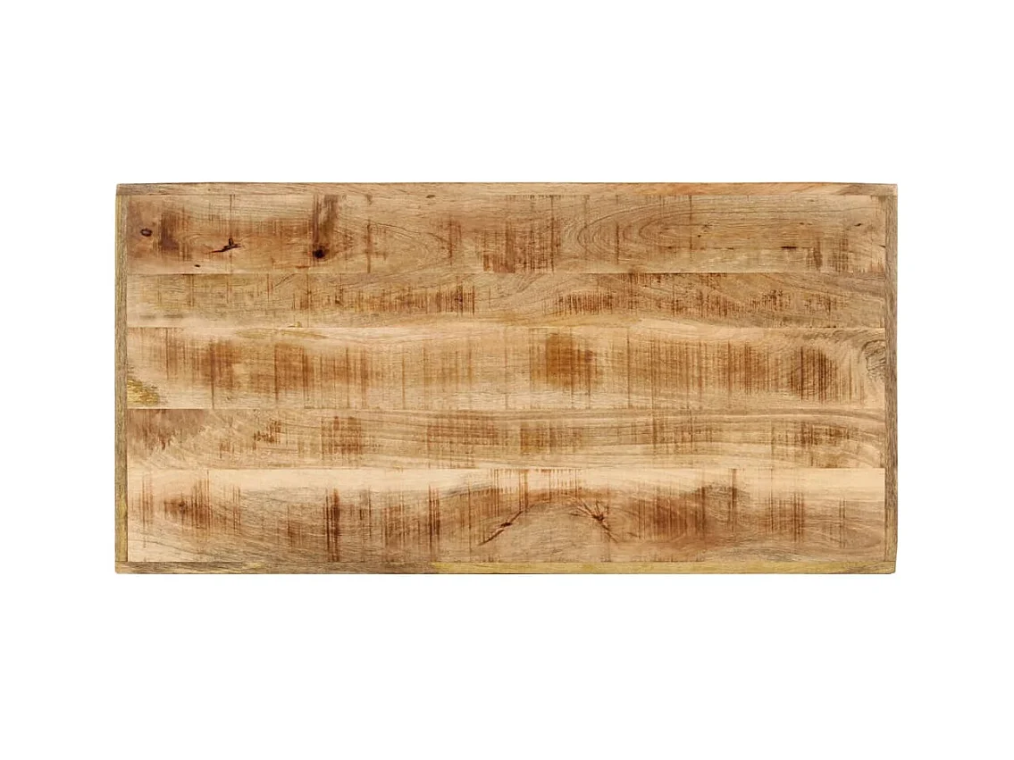 Mesa alta de hierro y madera maciza de mango 110x55x107 cm