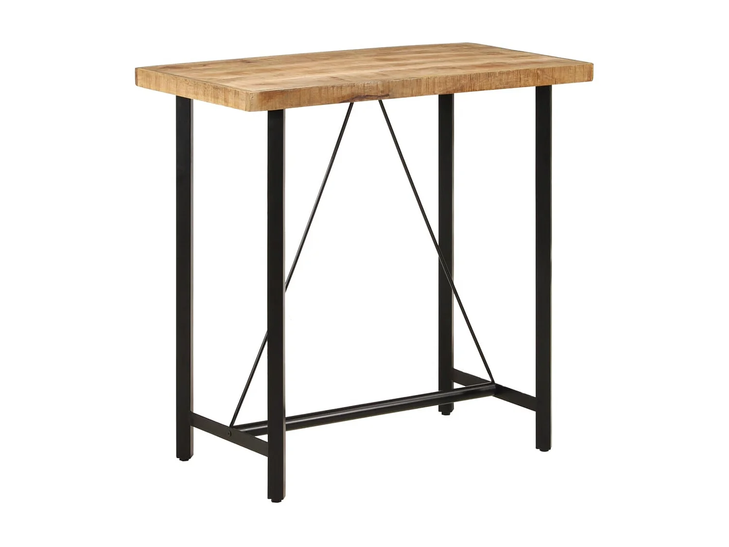 Mesa de bar 110x55x107 cm madeira de mangueira maciça e ferro