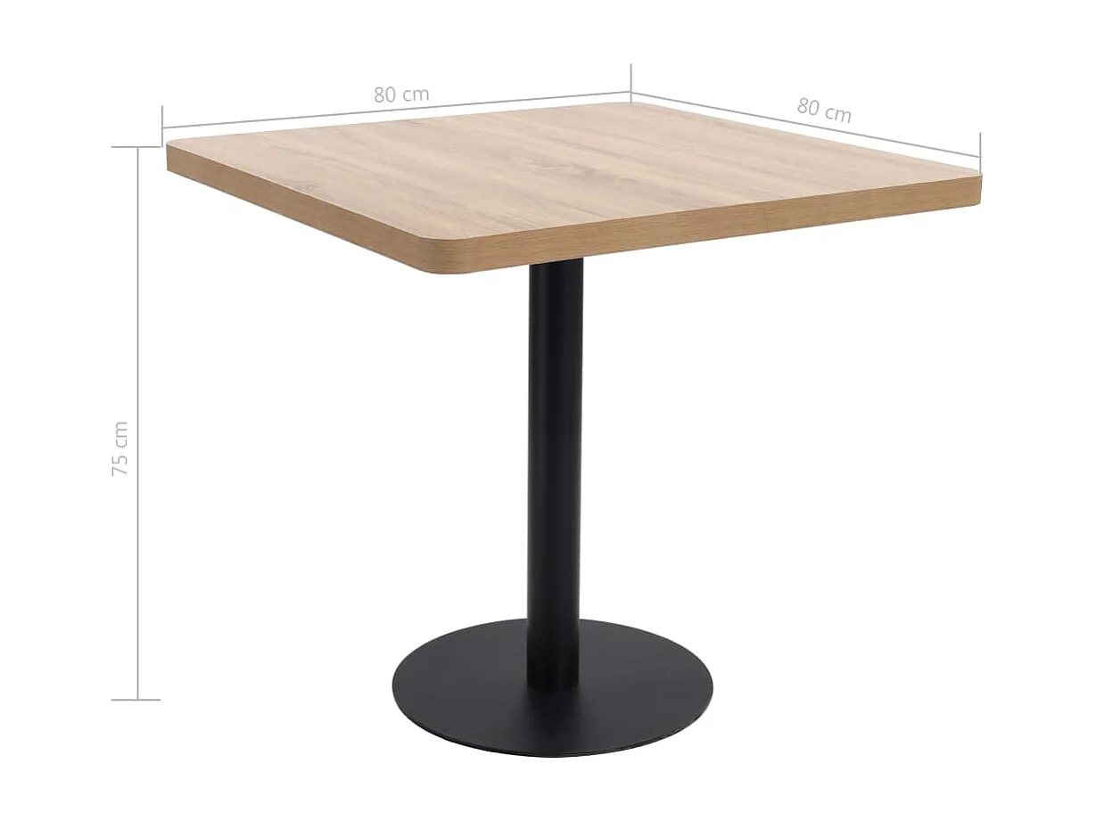 Table de bistro Marron clair 80x80 cm MDF