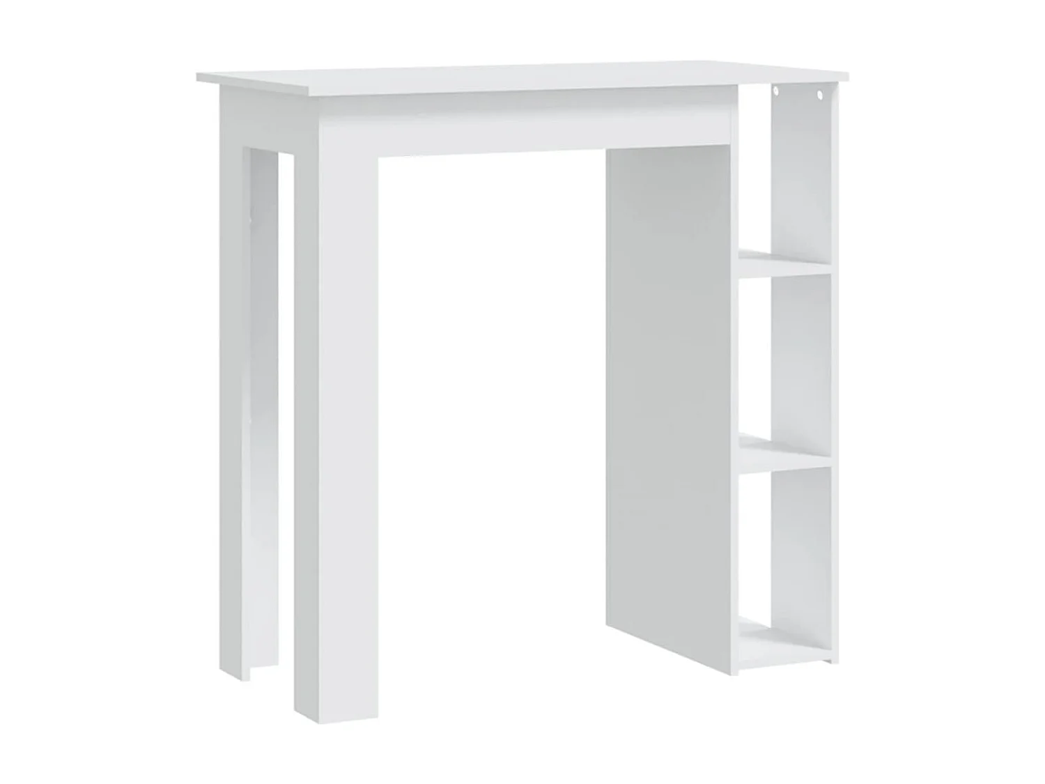 Table de bar avec étagère Blanc 102x50x103,5 cm Aggloméré