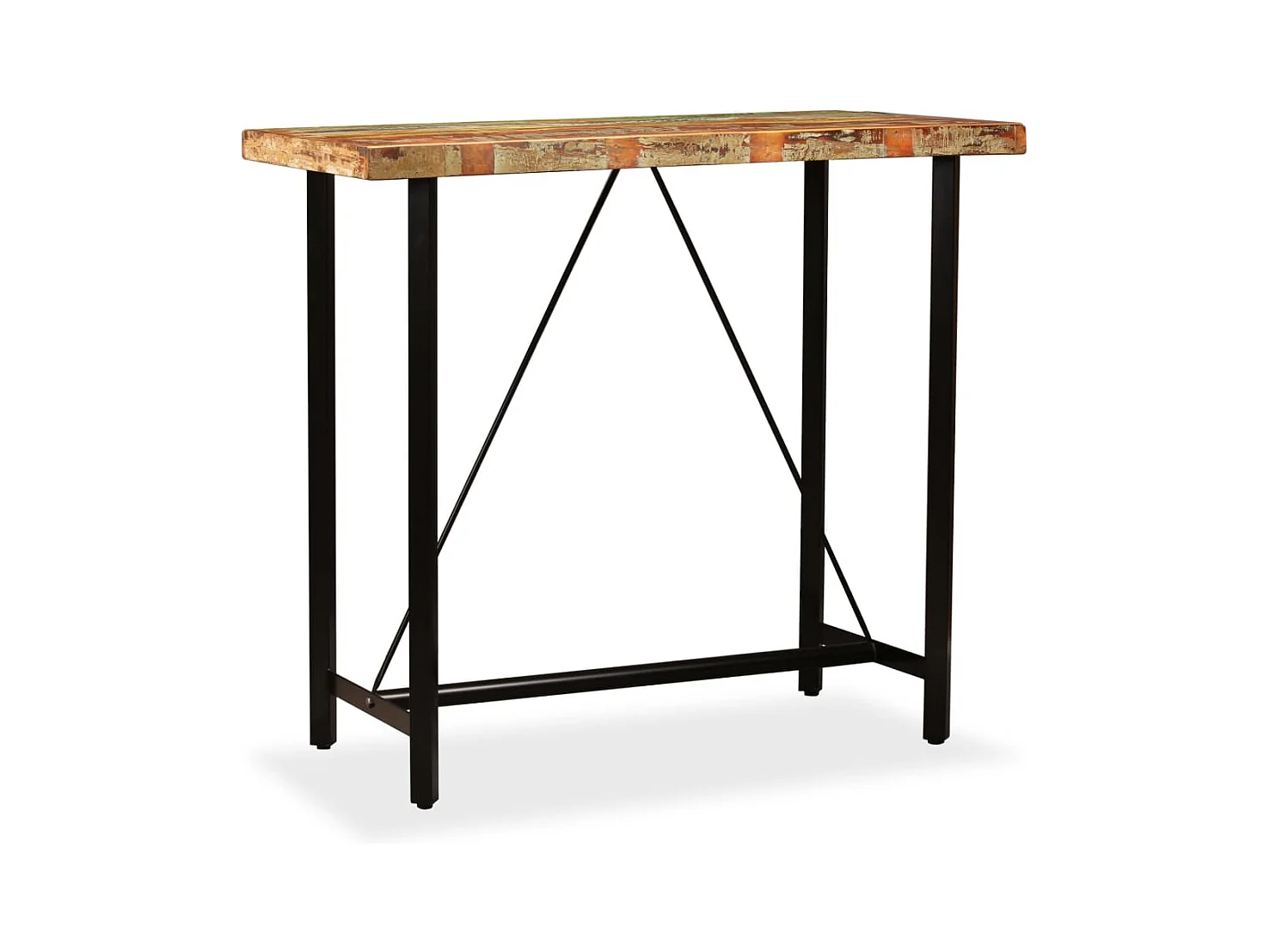 Table de bar Bois massif de récupération 120 x 60 x 107 cm
