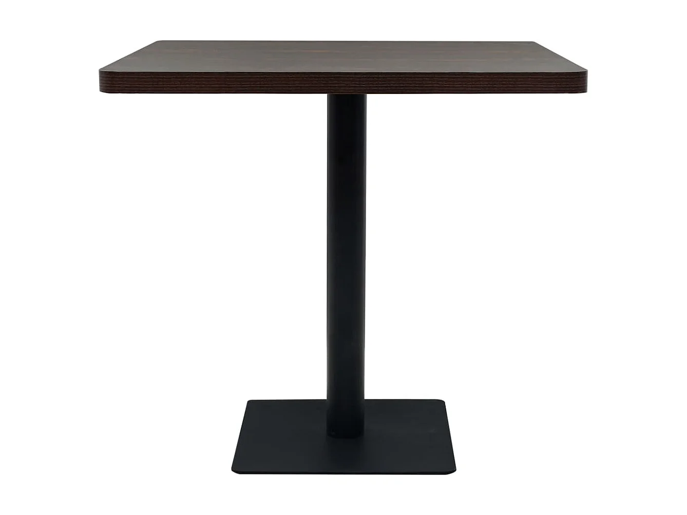 Table de bistro MDF et acier Carré 80 x 80 x 75 cm Frêne foncé