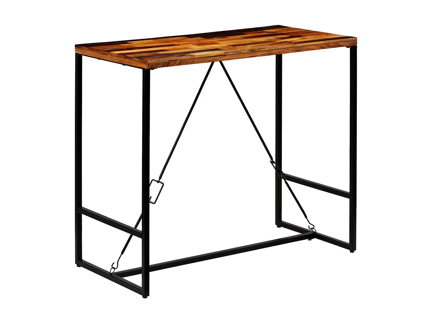 Mesa de bar de madera maciza reciclada 120x60x106 cm