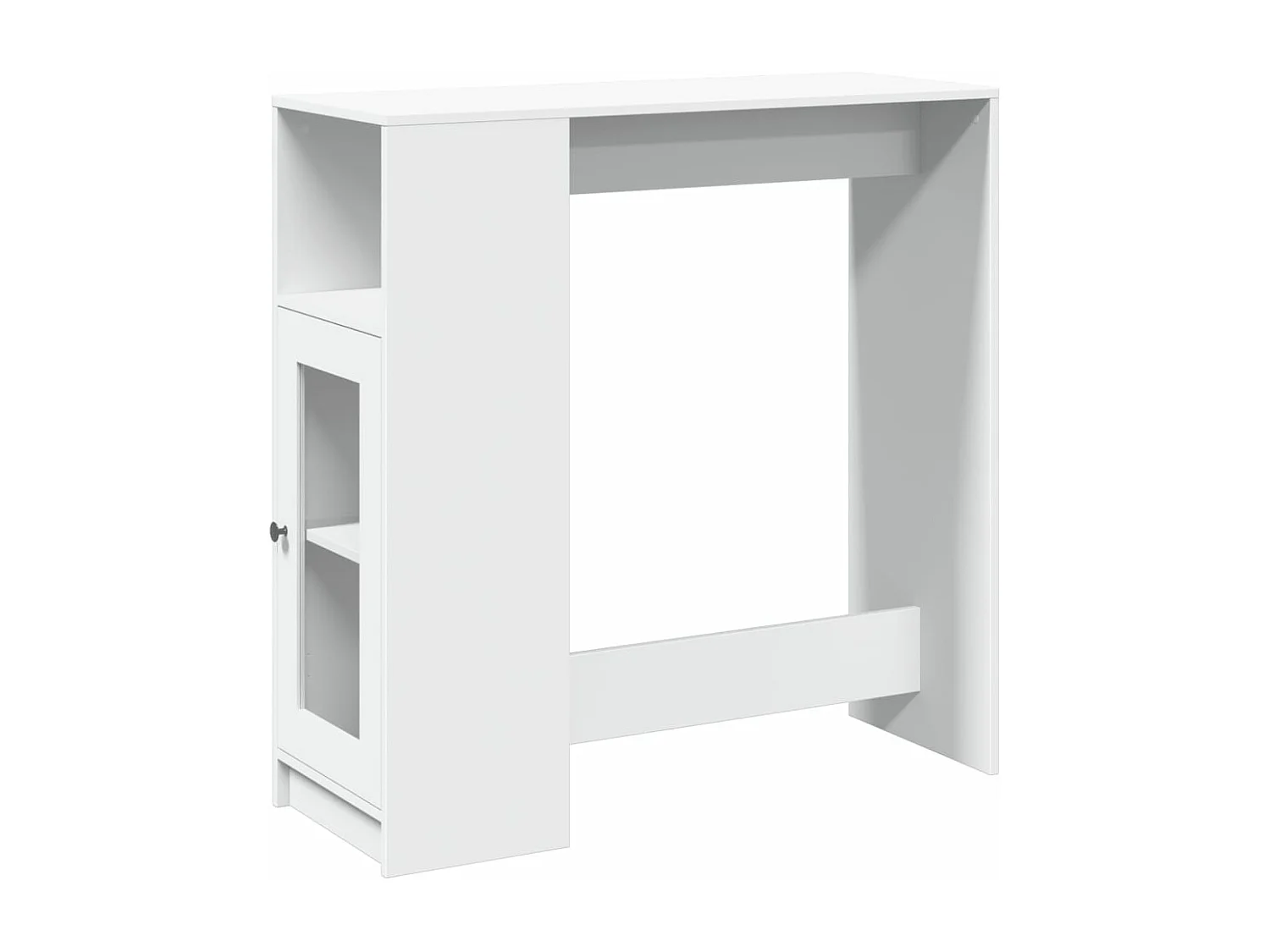 Table de bar avec étagères blanc bois d'ingénierie