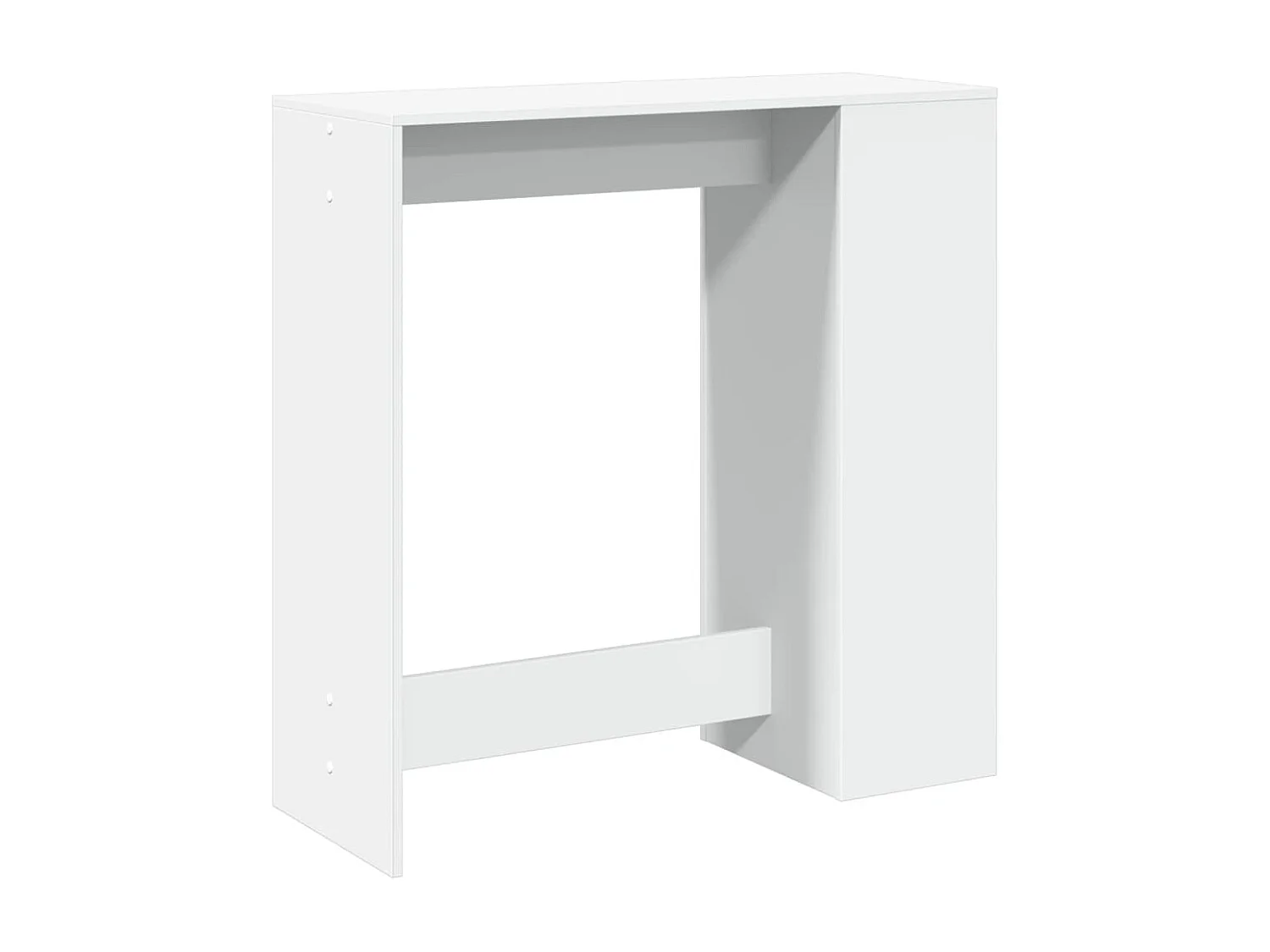 Table de bar avec étagères blanc bois d'ingénierie