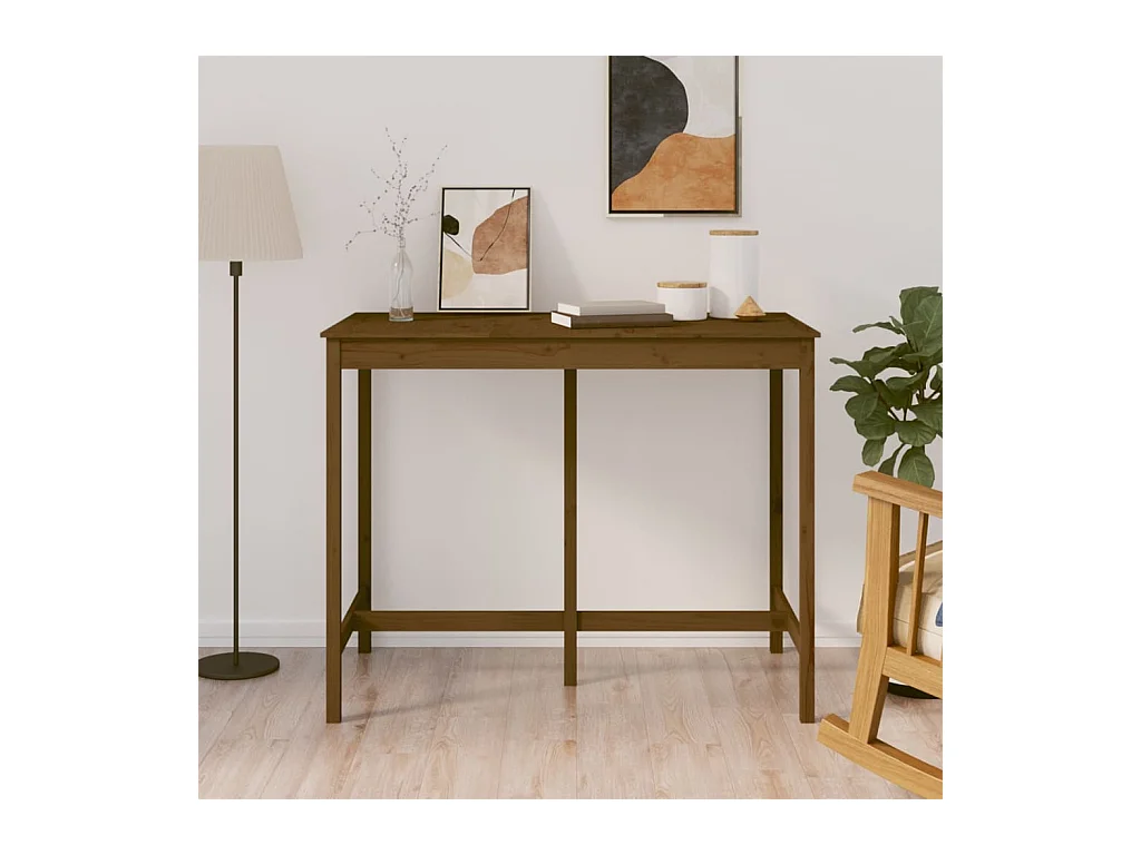 Table de bar Marron miel 140x80x110 cm Bois massif de pin