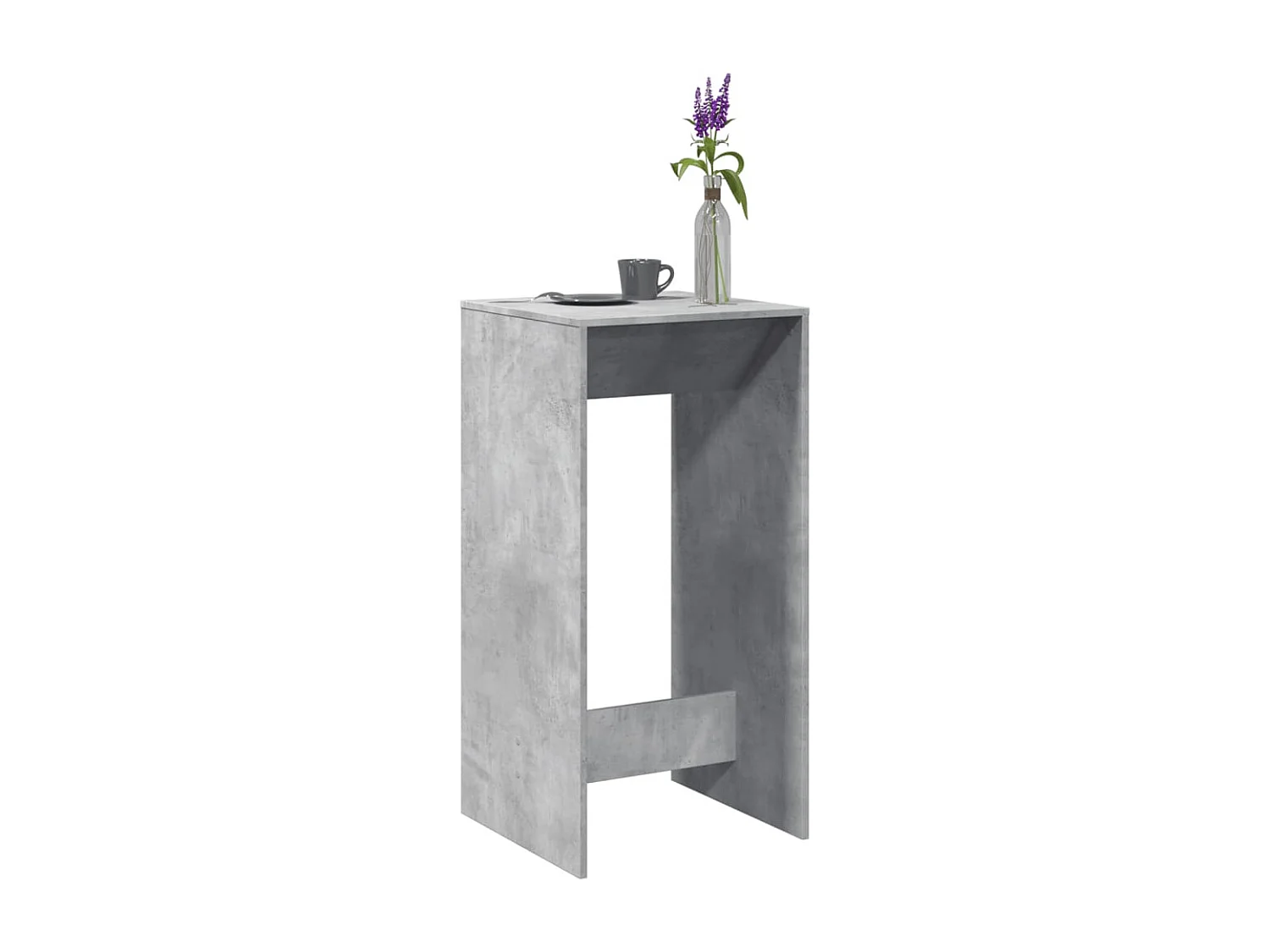 Mesa alta de bar madera ingeniería gris hormigón 51x50x103,5 cm