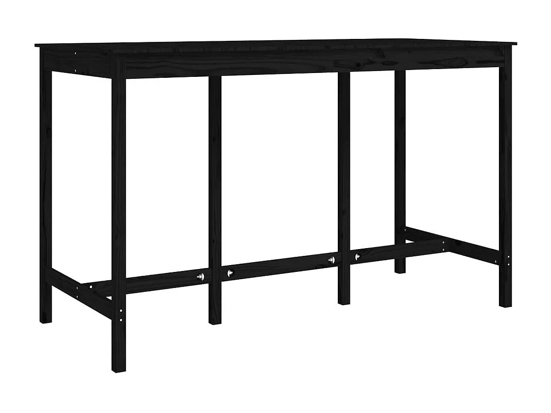 Table de bar Noir 180x80x110 cm Bois massif de pin