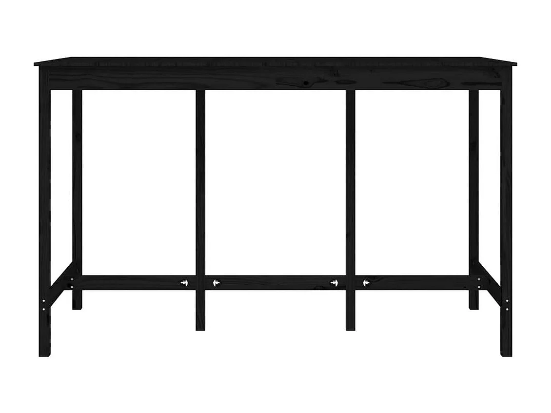 Table de bar Noir 180x80x110 cm Bois massif de pin