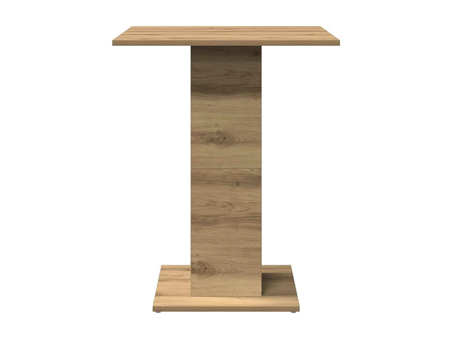 Table de bistro chêne artisanal 60x60x75 cm bois d'ingénierie