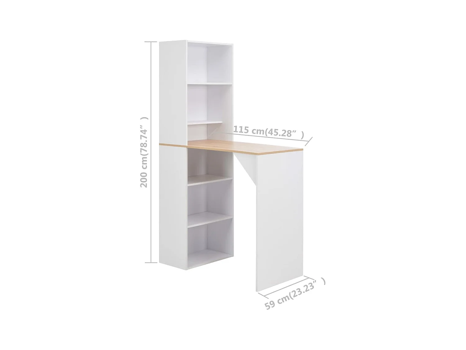 Table de bar avec armoire Blanc 115 x 59 x 200 cm
