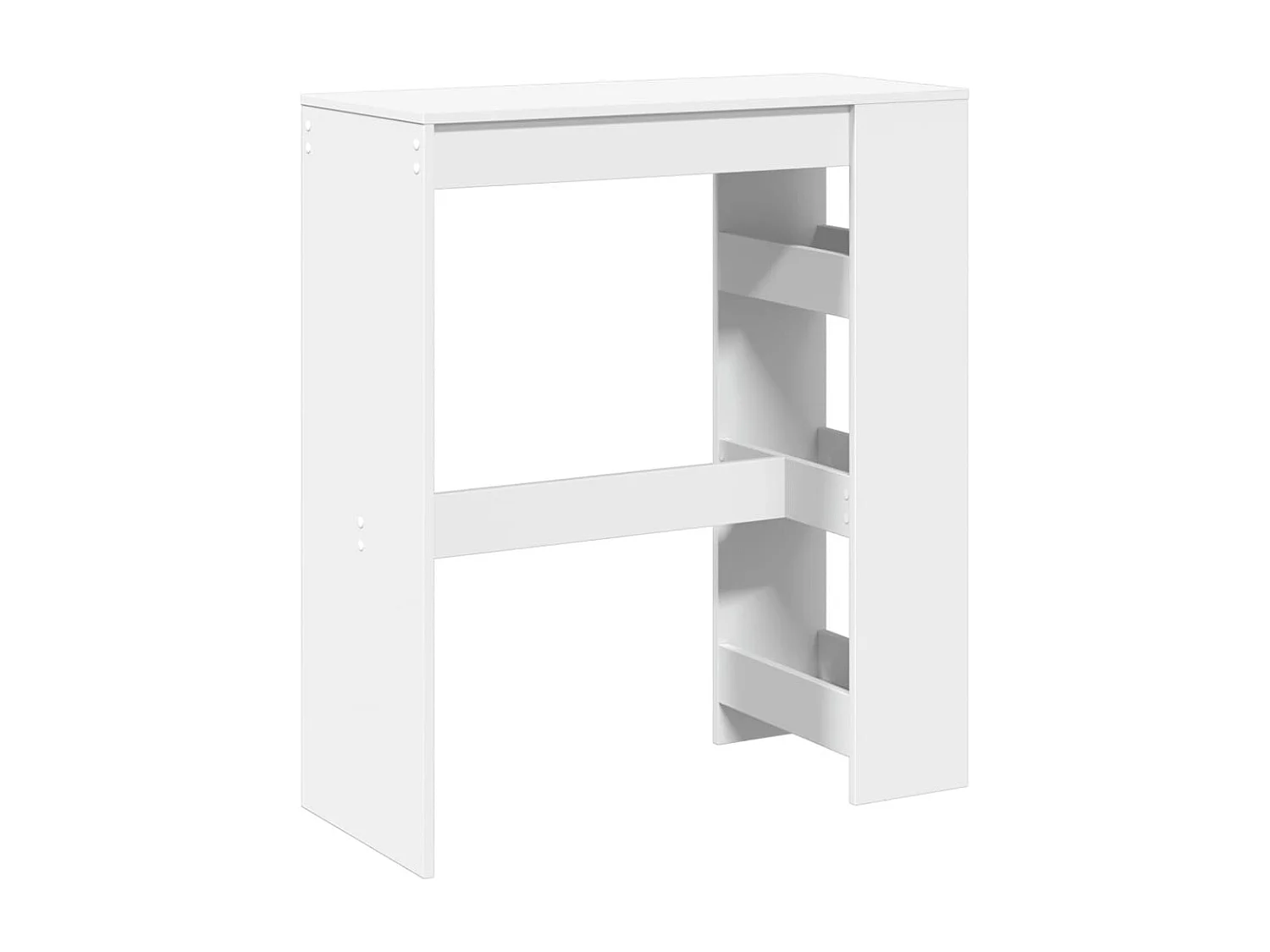 Table de bar et étagères blanc 90x40x103,5 cm bois d'ingénierie