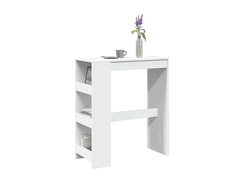 Bartafel met rekken 90x40x103,5 cm bewerkt hout wit