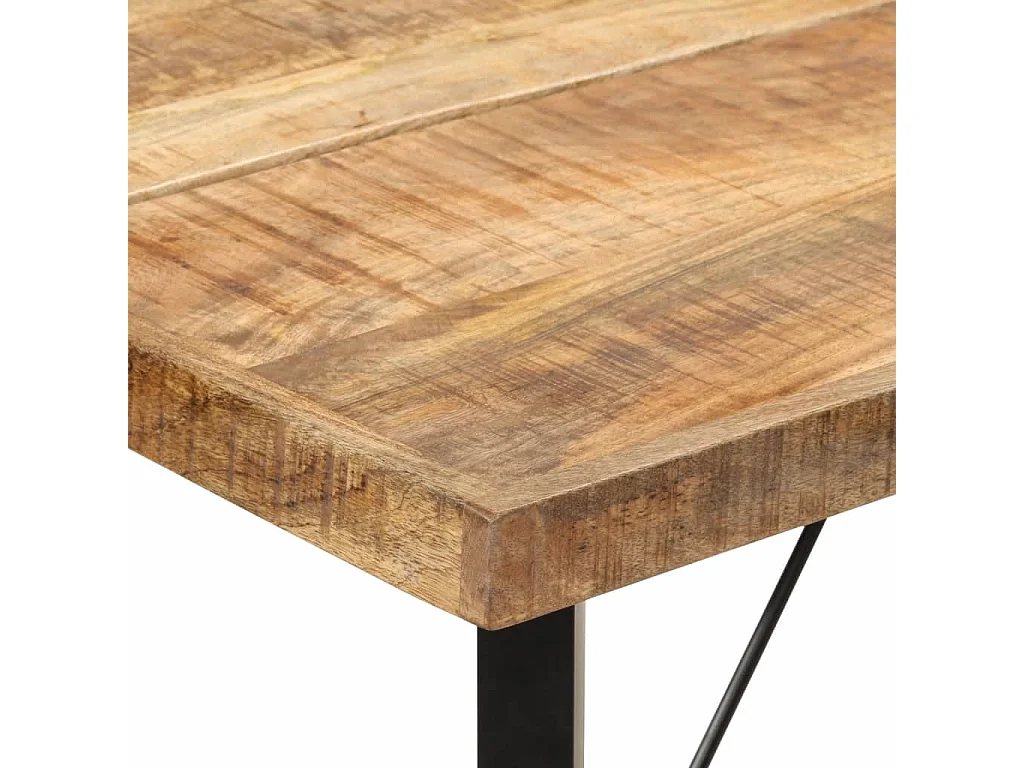 Table de bar 180x70x107 cm bois massif de manguier et fer