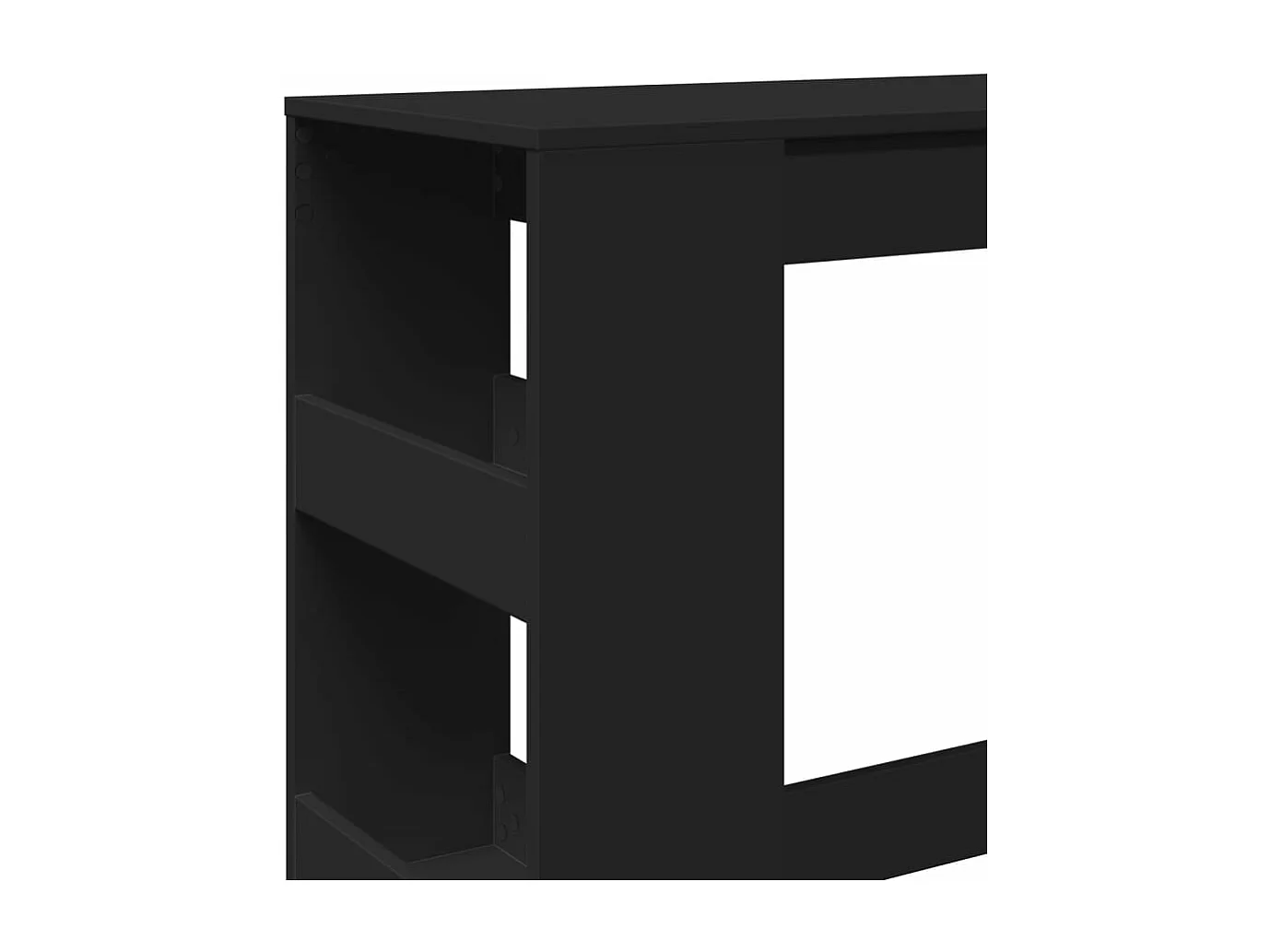 Table de bar avec étagères noir bois d'ingénierie