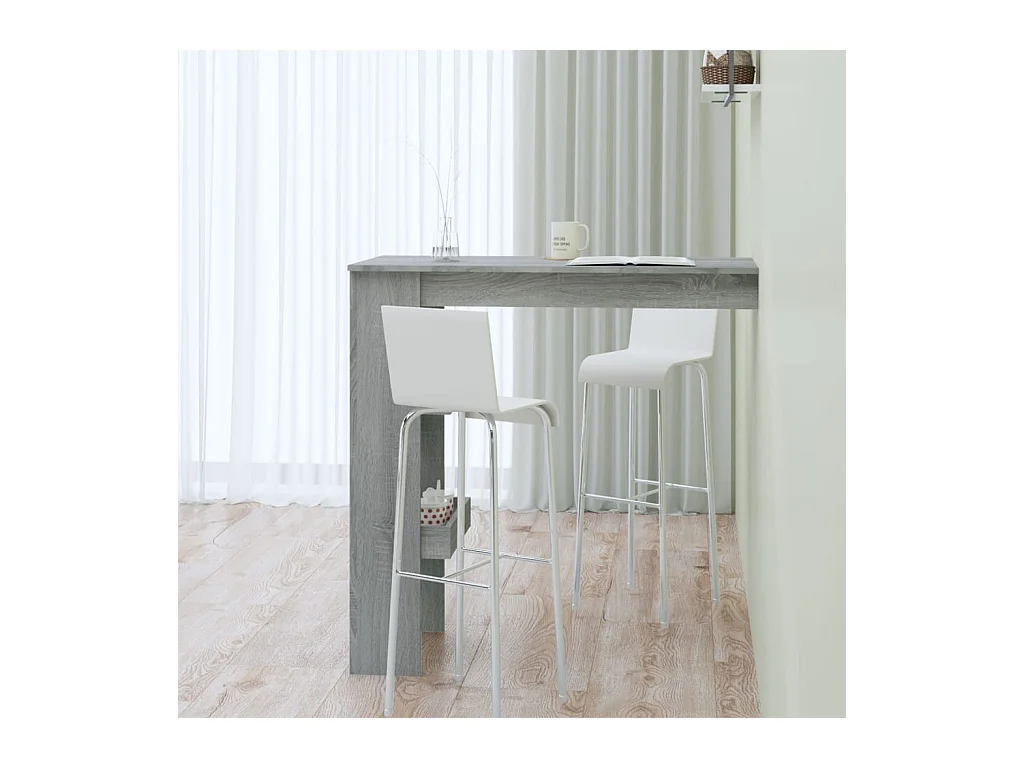 Table bar murale Sonoma gris 102x45x103,5 cm Bois d'ingénierie