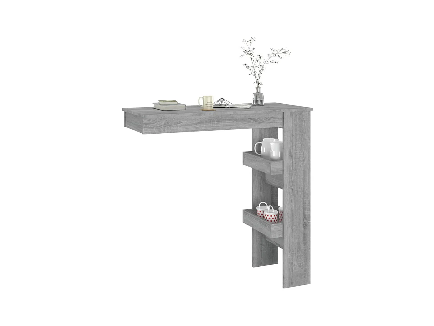 Table bar murale Sonoma gris 102x45x103,5 cm Bois d'ingénierie