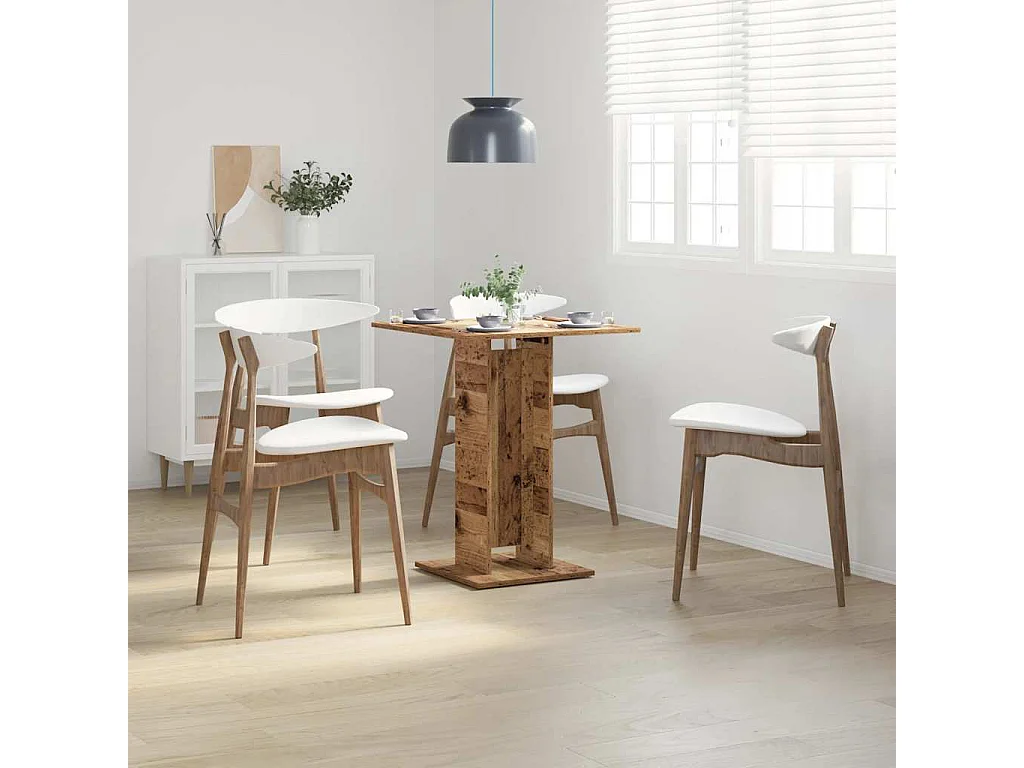 Table de bistro vieux bois 60x60x75 cm bois d'ingénierie