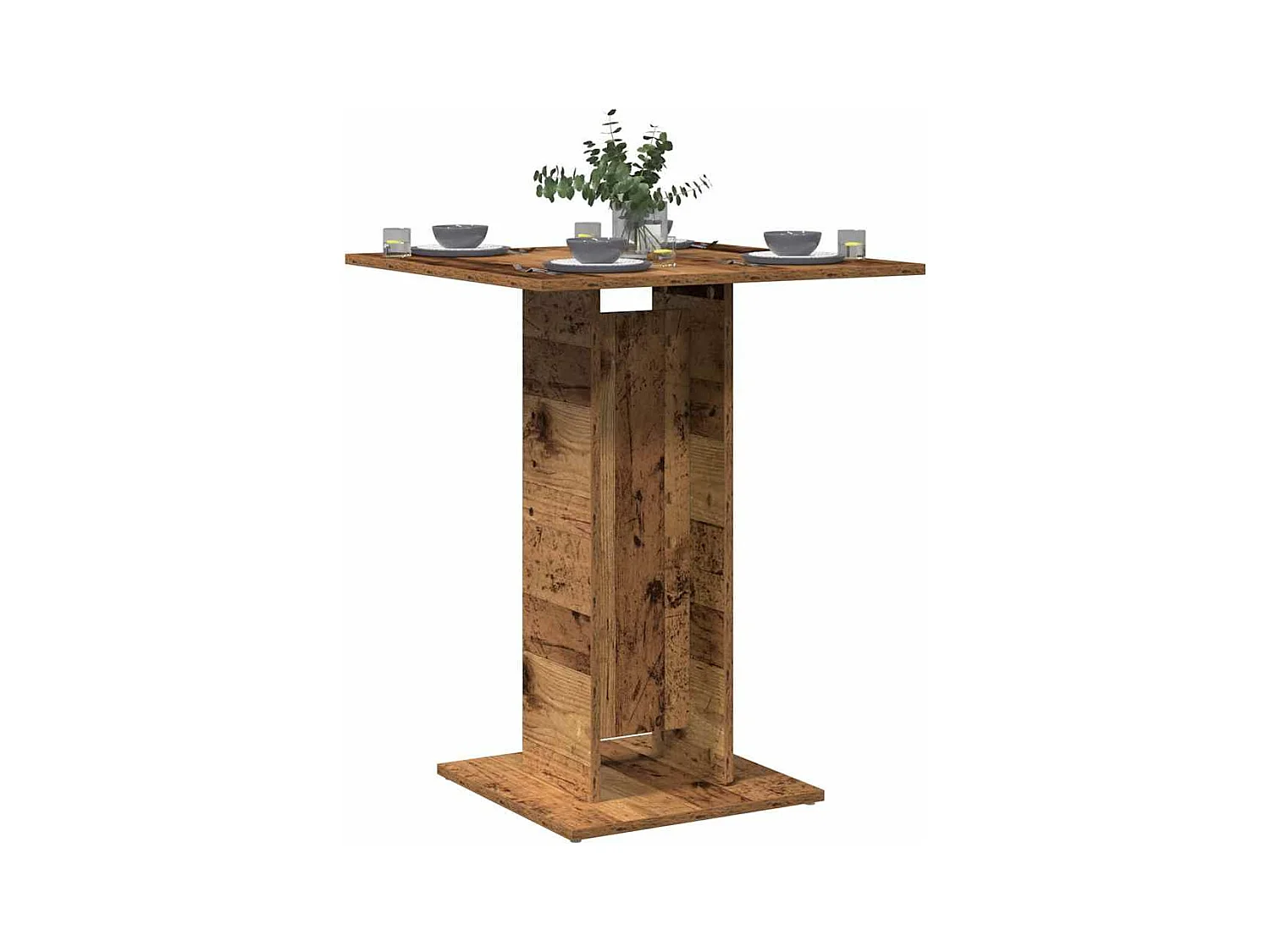 Table de bistro vieux bois 60x60x75 cm bois d'ingénierie