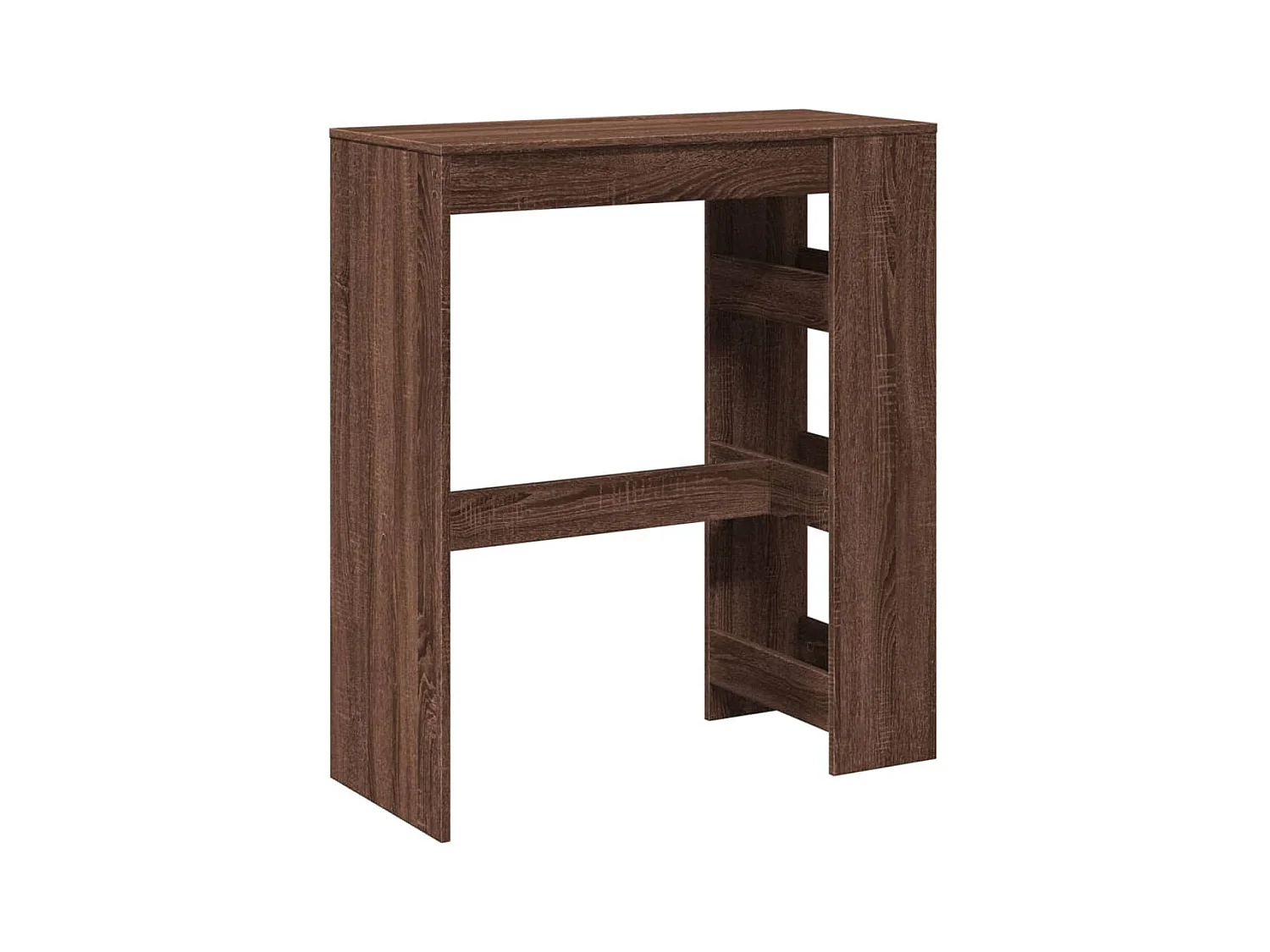 Table de bar avec étagères chêne marron bois d'ingénierie