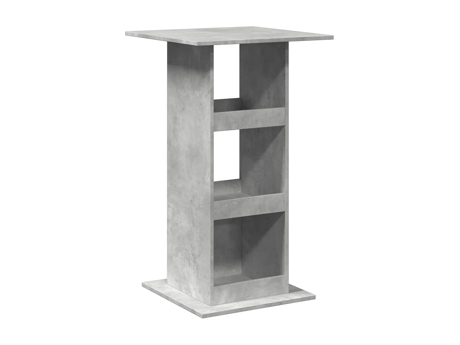 Mesa alta bar con almacenaje madera gris hormigón 60x60x102 cm