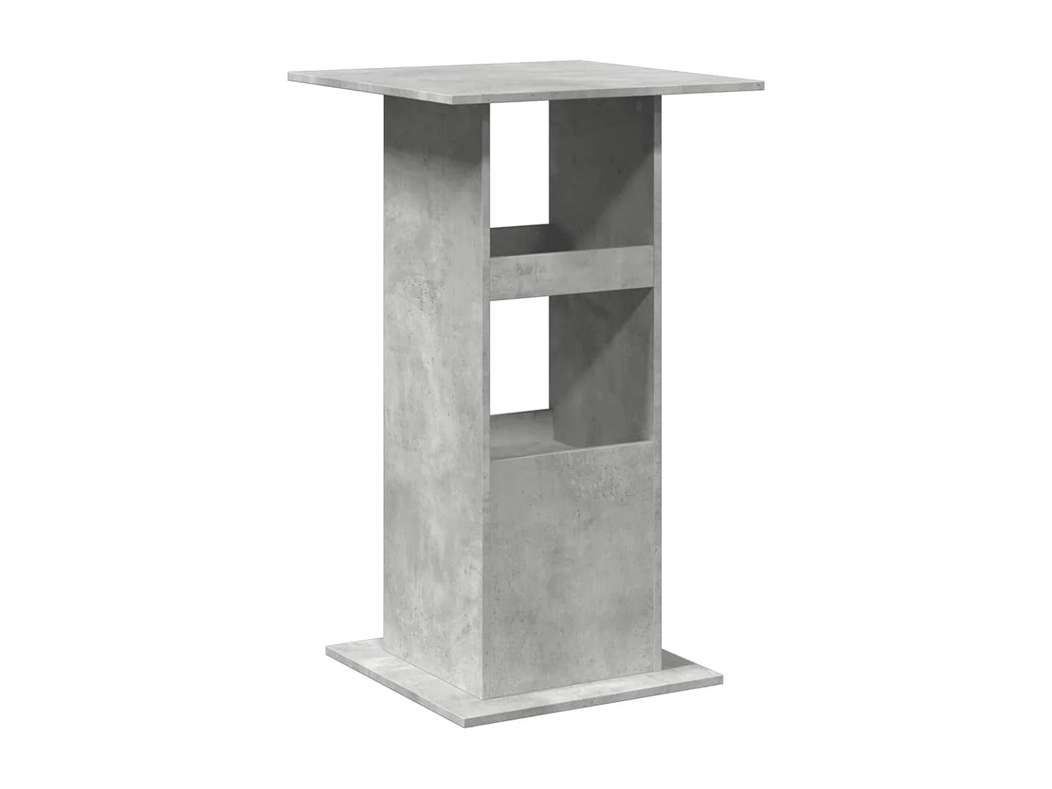Mesa alta bar con almacenaje madera gris hormigón 60x60x102 cm