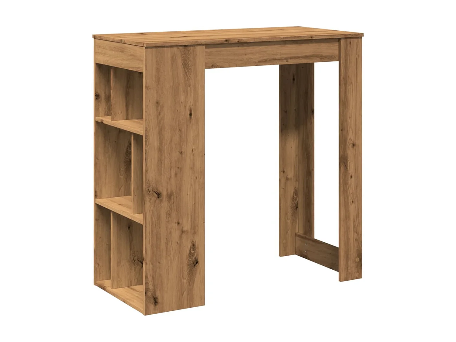 Mesa alta con estantes madera roble artisian 102x50x103,5 cm