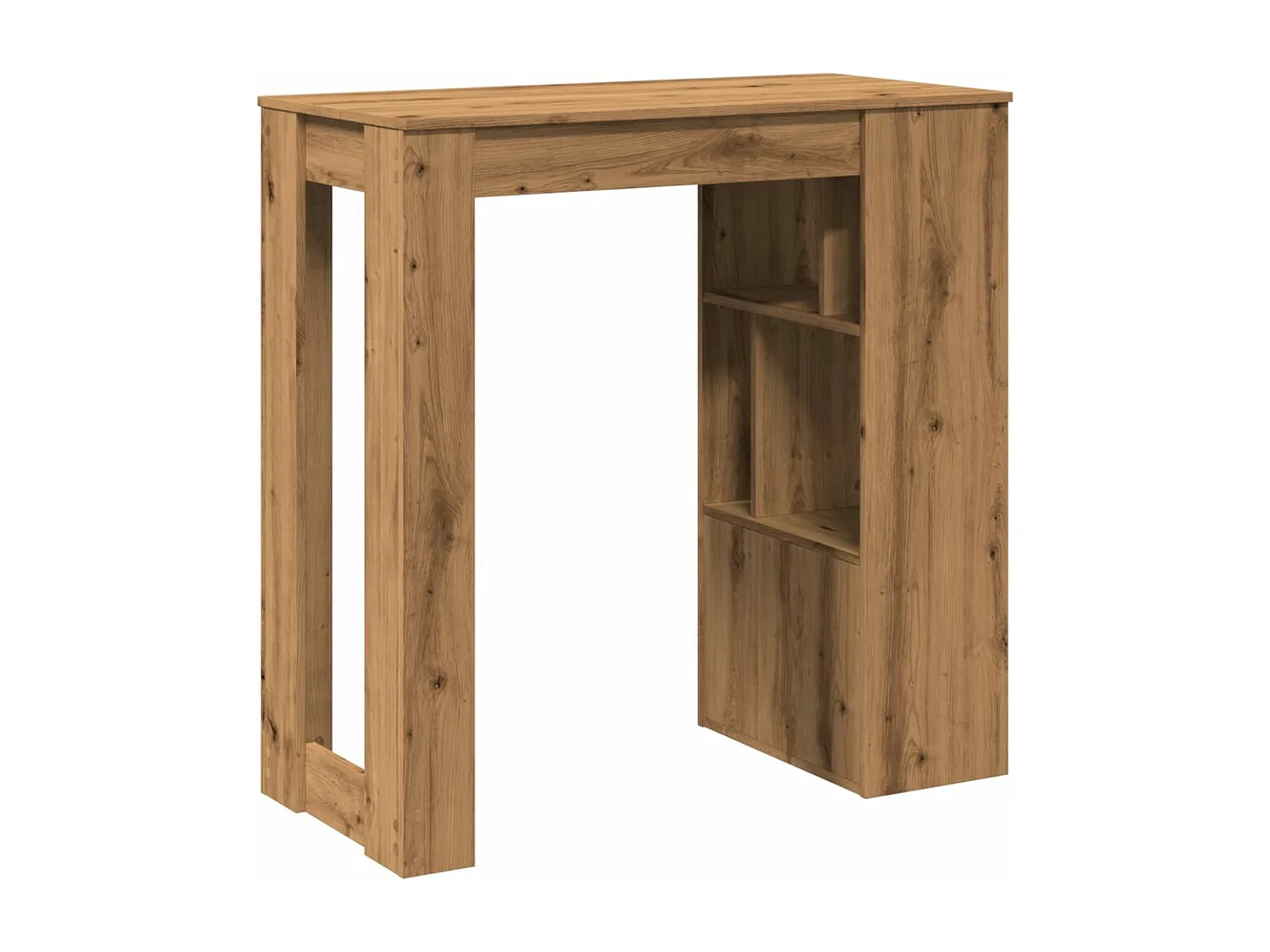 Mesa alta con estantes madera roble artisian 102x50x103,5 cm