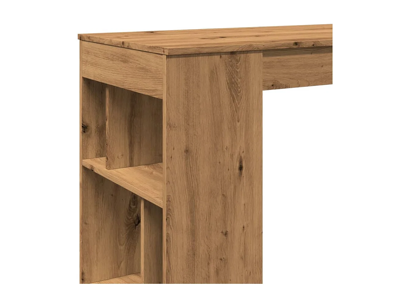 Mesa alta con estantes madera roble artisian 102x50x103,5 cm