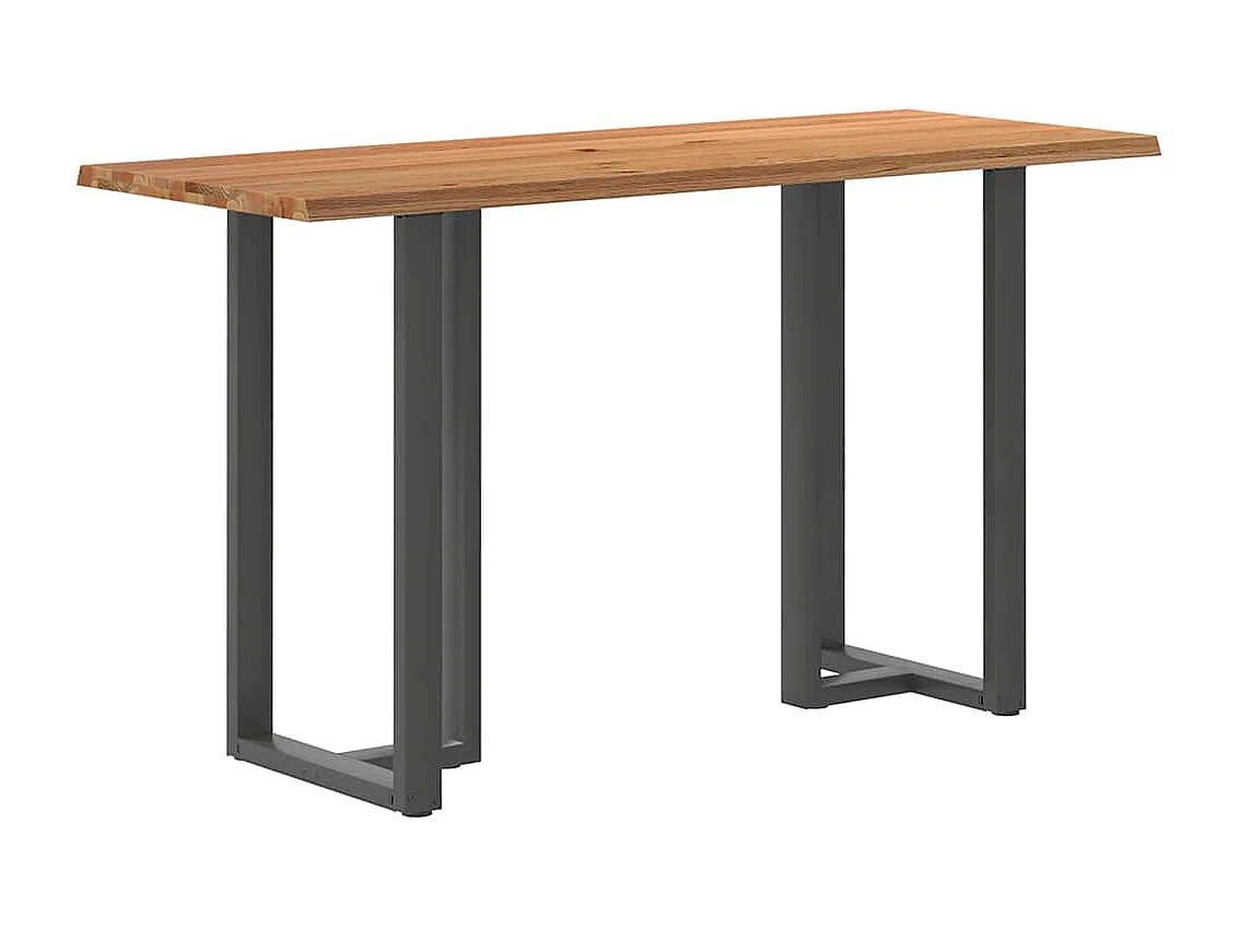 Table de bar marron clair bois de chêne massif rectangulaire