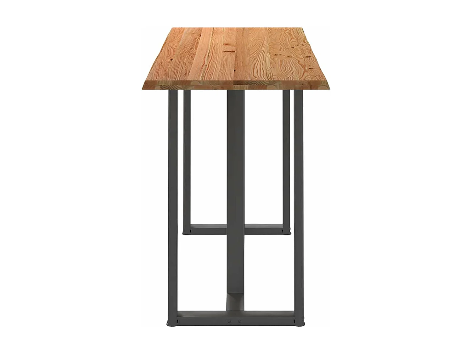 Table de bar marron clair bois de chêne massif rectangulaire