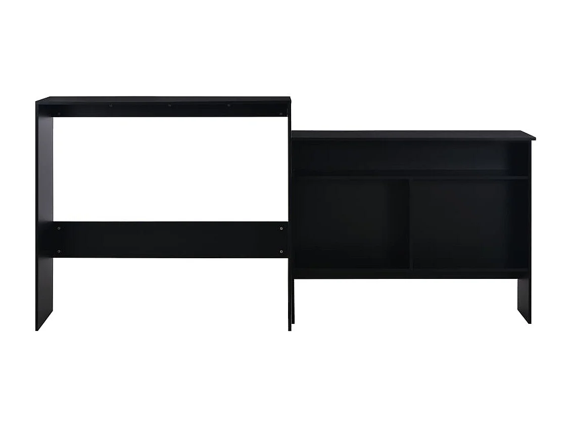 Table de bar avec 2 dessus de table Noir 130 x 40 x 120 cm