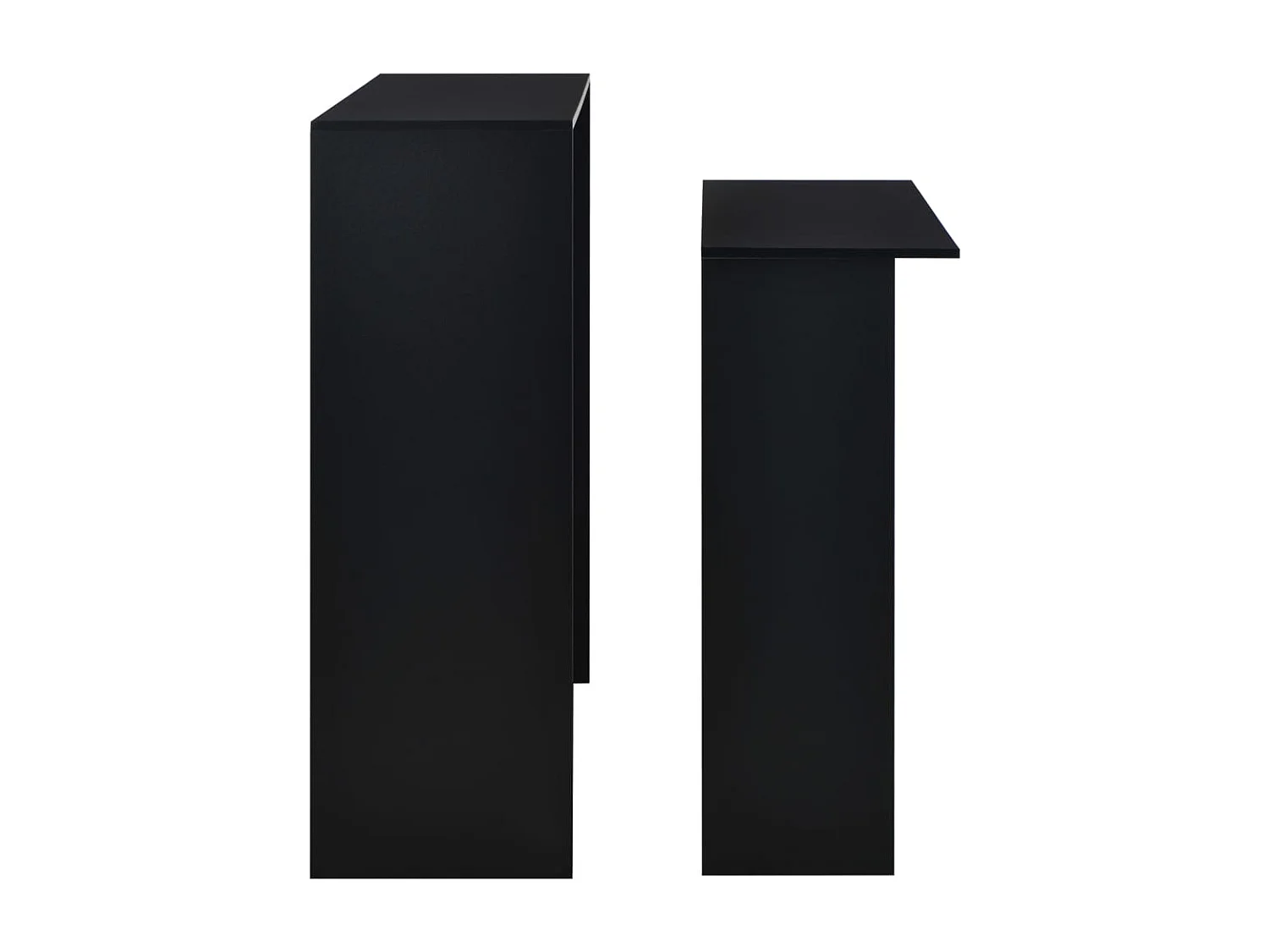 Table de bar avec 2 dessus de table Noir 130 x 40 x 120 cm