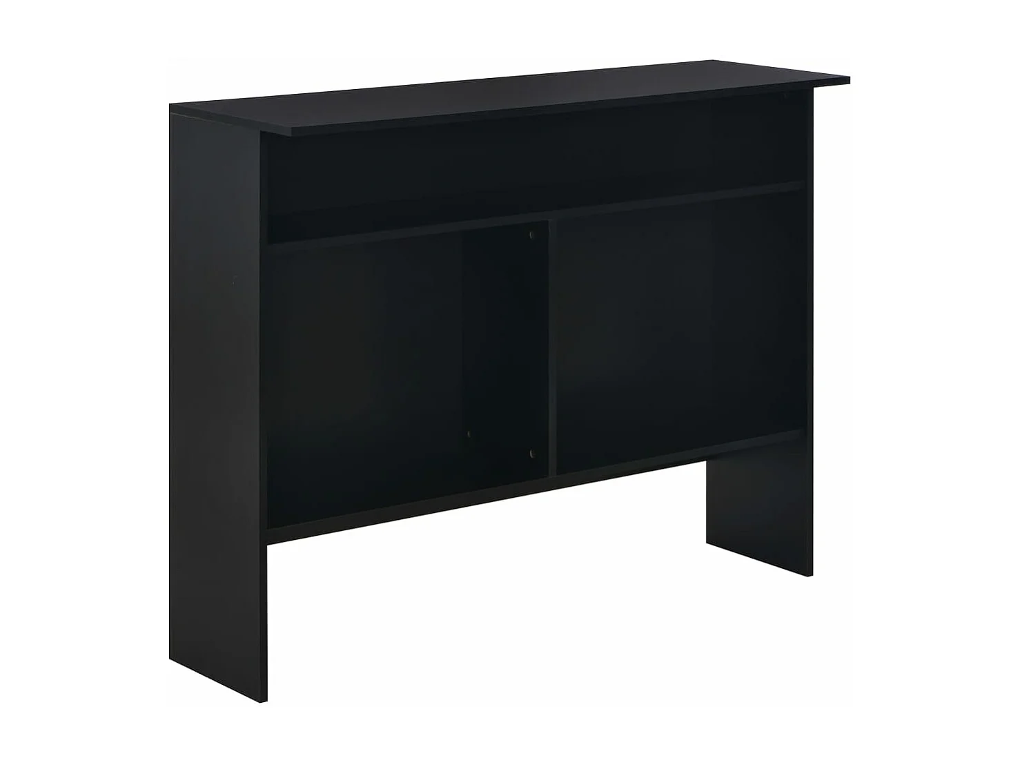 Mesa alta de cocina con 2 encimeras negra 130x40x120 cm