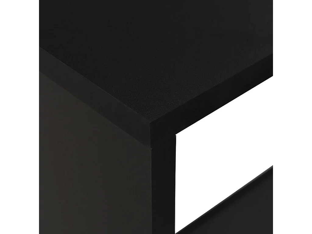 Mesa alta de cocina con 2 encimeras negra 130x40x120 cm