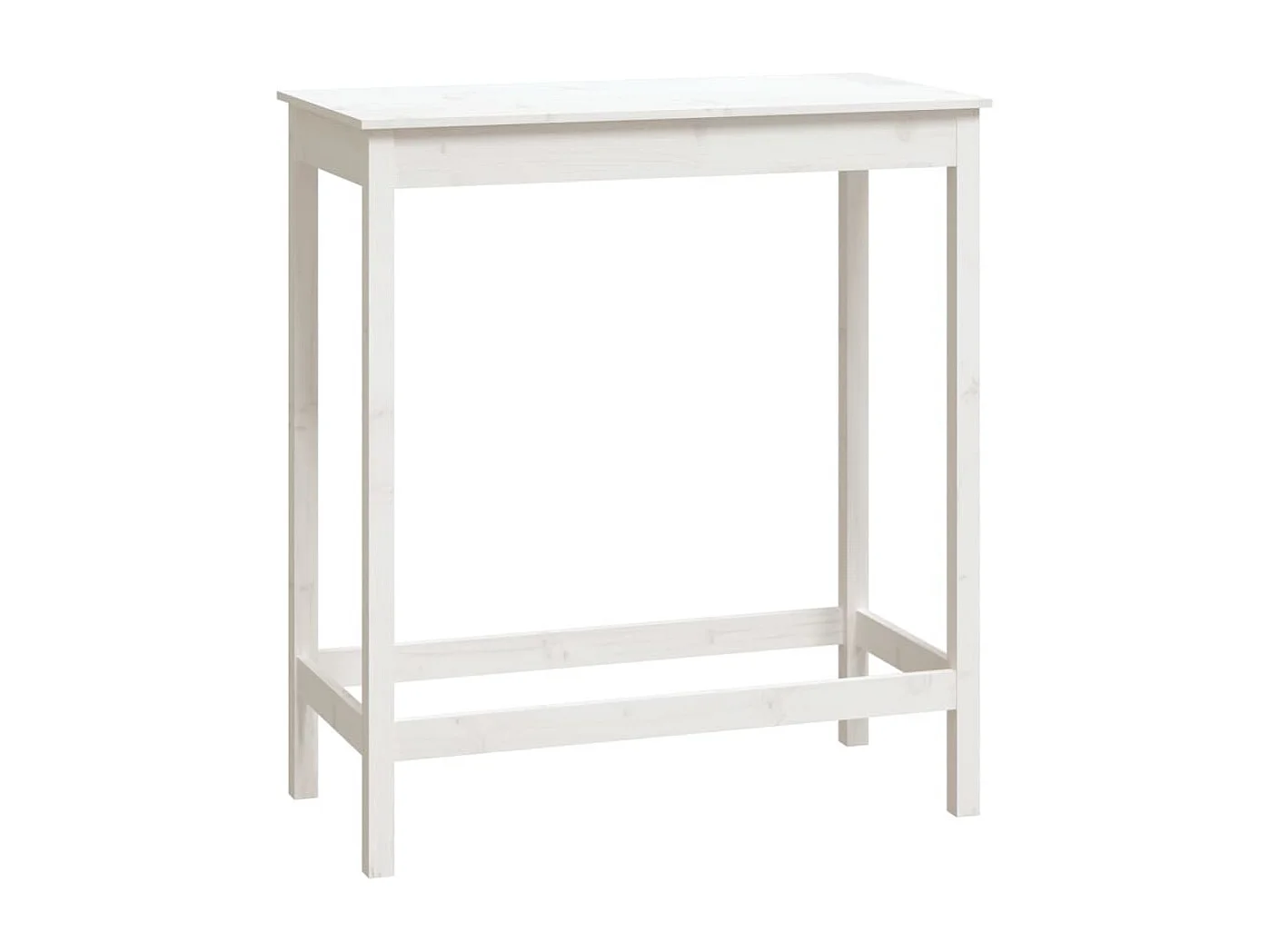Mesa de bar 100x50x110 cm madeira de pinho maciça branco