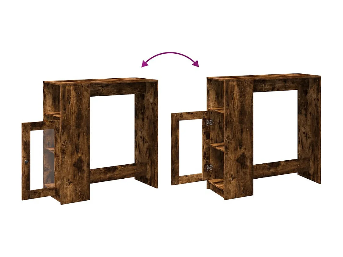 Mesa de bar com prateleiras derivados de madeira carvalho fumado