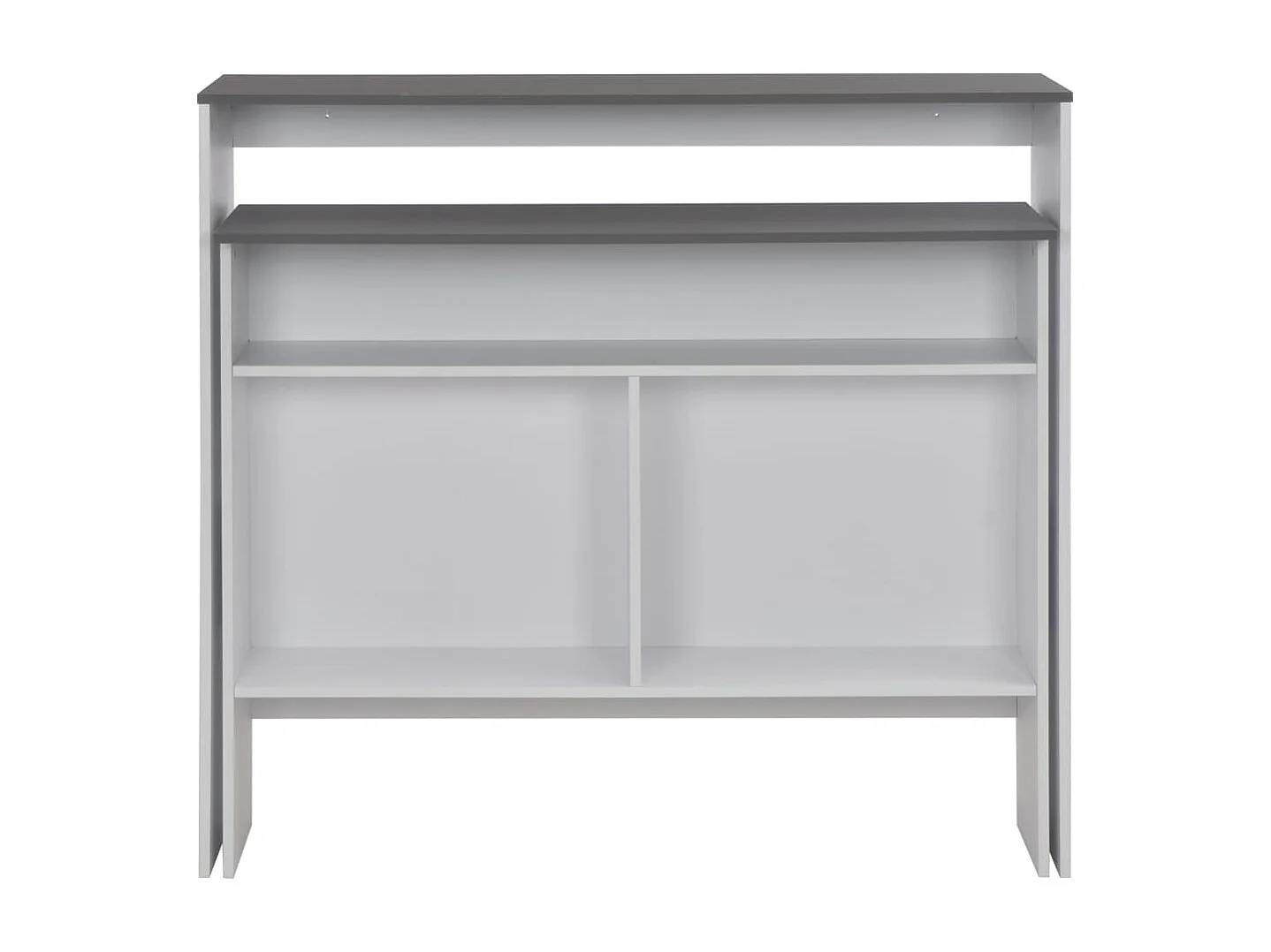 Table de bar avec 2 dessus de table Blanc et gris 130x40x120 cm