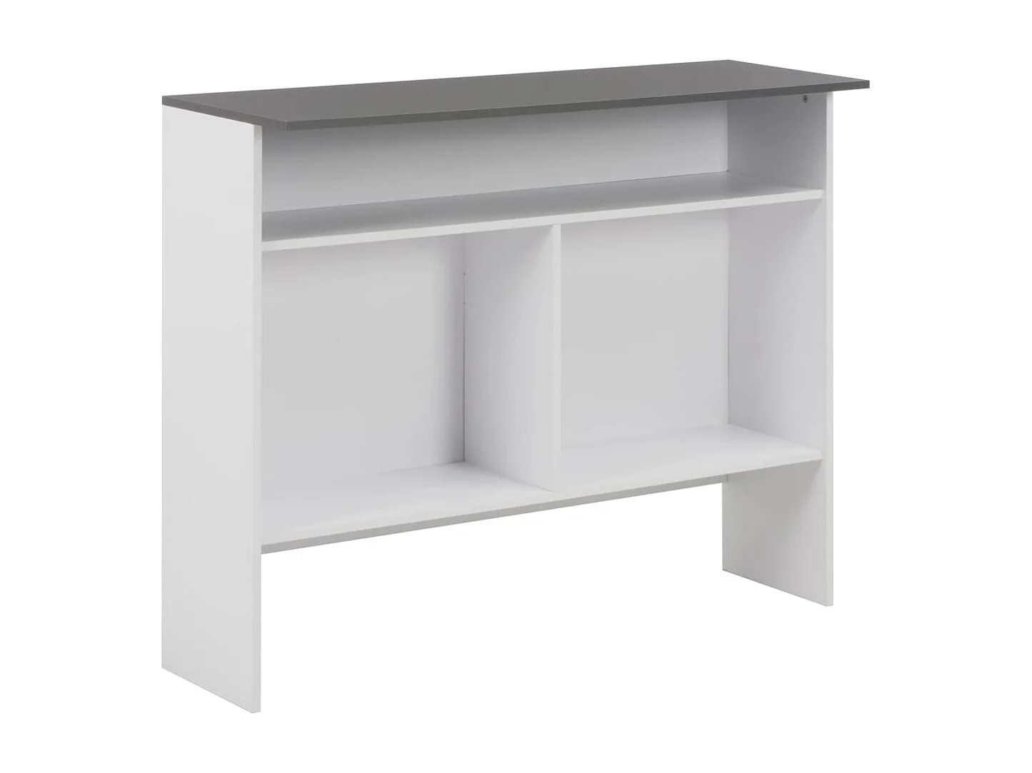 Mesa de bar com 2 tampos 130x40x120 cm branco e cinzento