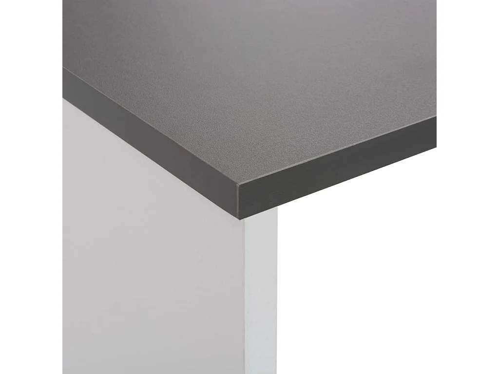 Mesa de bar com 2 tampos 130x40x120 cm branco e cinzento