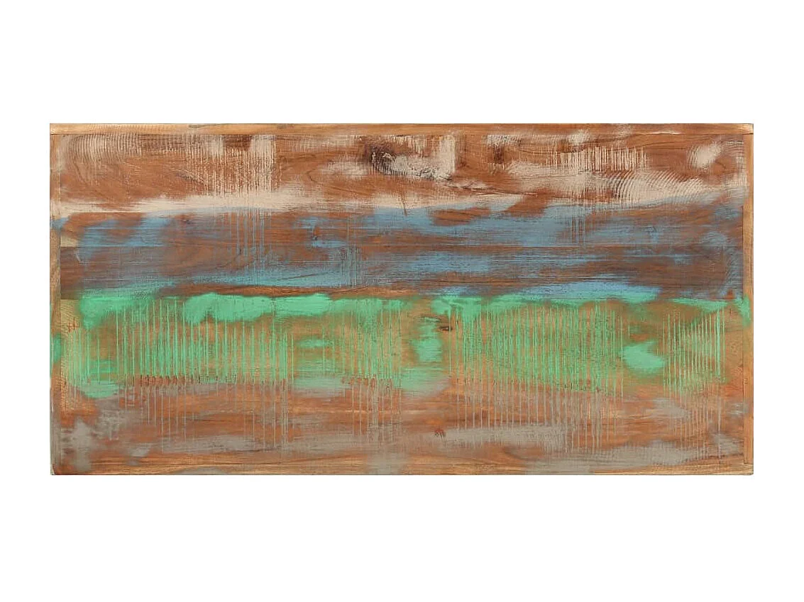 Table de bar 110x55x107 cm bois massif de récupération et fer