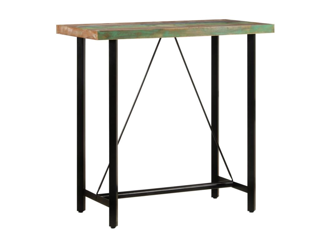 Mesa alta de hierro y madera maciza reciclada 110x55x107 cm