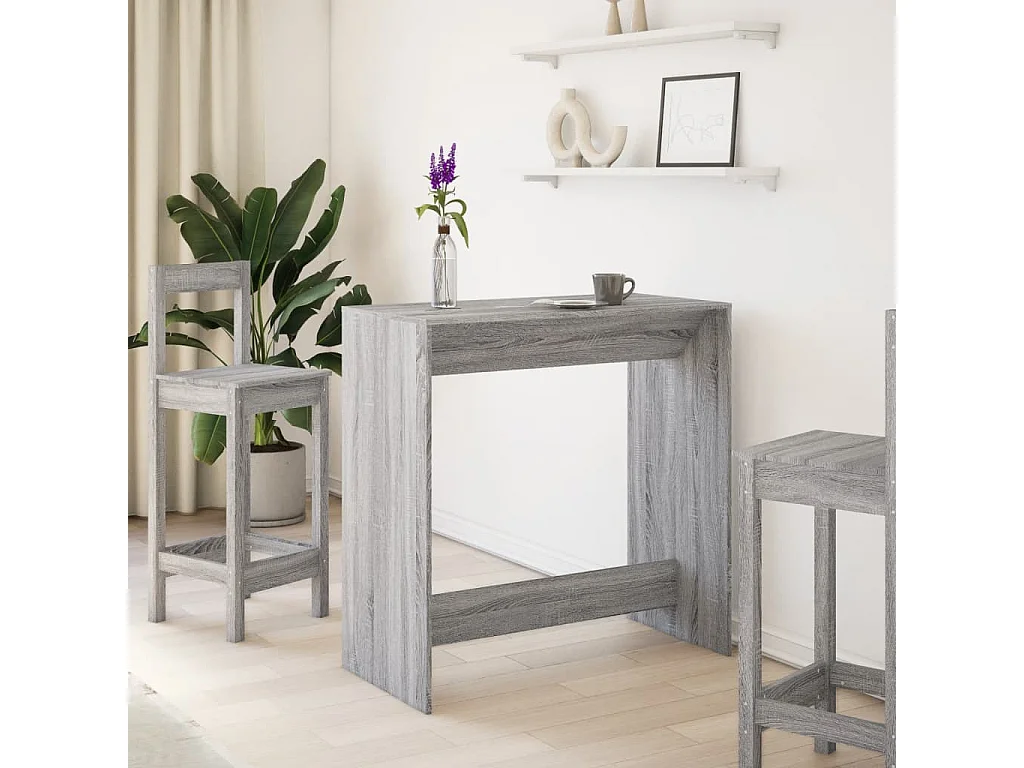Table de bar sonoma gris 102x50x103,5 cm bois d'ingénierie