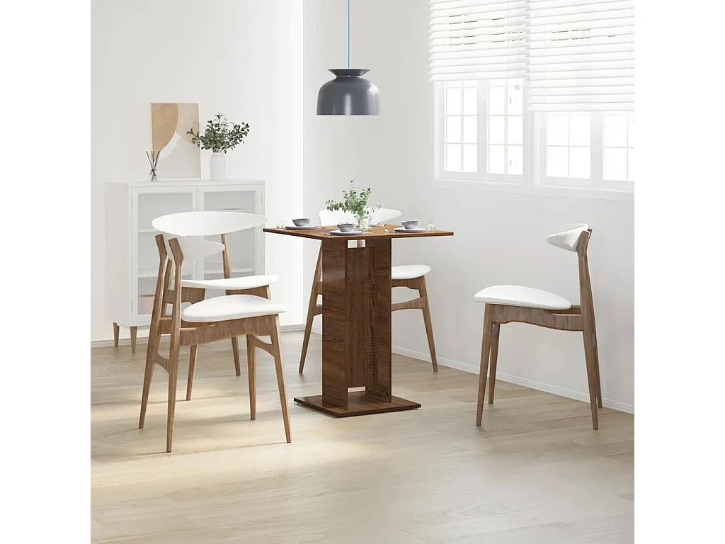 Table de bistro Chêne marron 60x60x75 cm Bois d'ingénierie