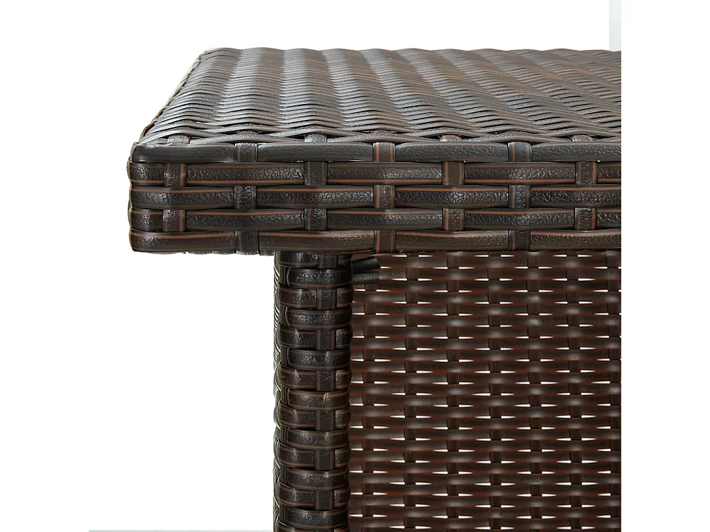 Table d'angle de bar Marron 100x50x105 cm Résine tressée