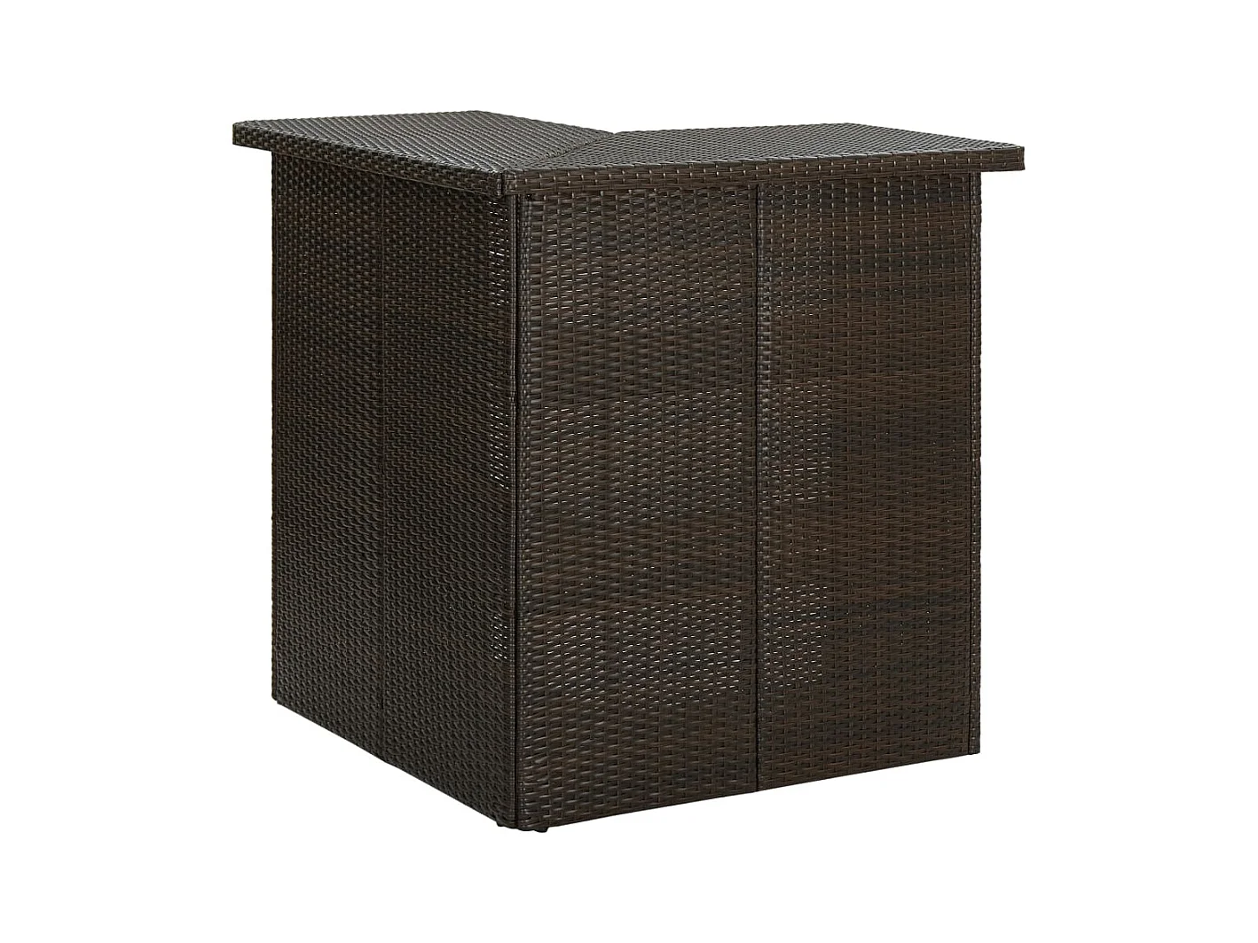 Hoekbartafel 100x50x105 cm poly rattan bruin