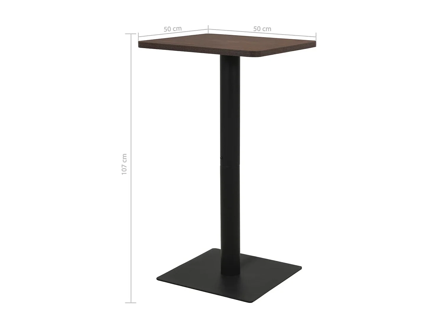 Table de bistro Cendre foncé 50x50x107 cm
